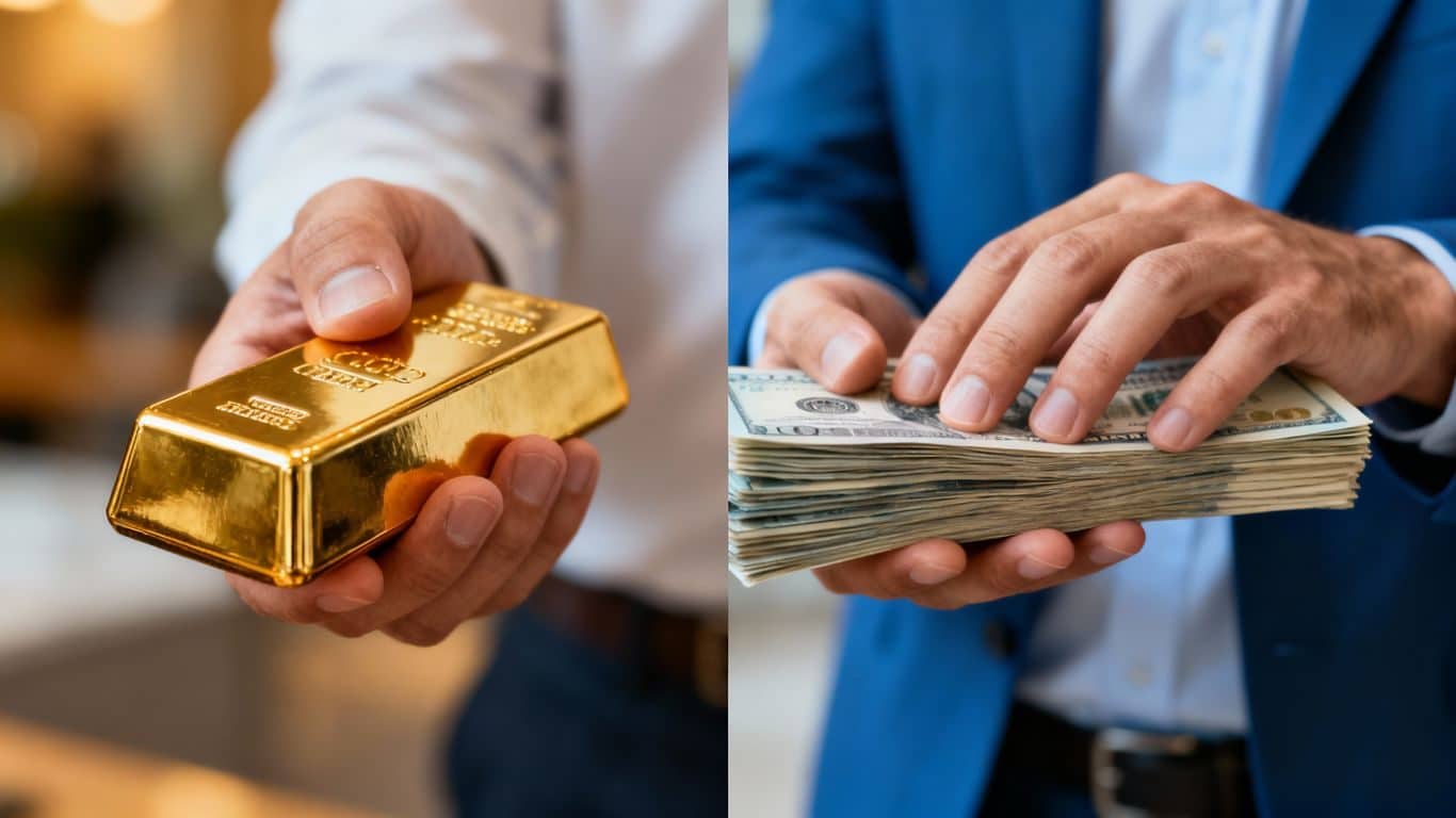 Vergleich Gold und Bargeld